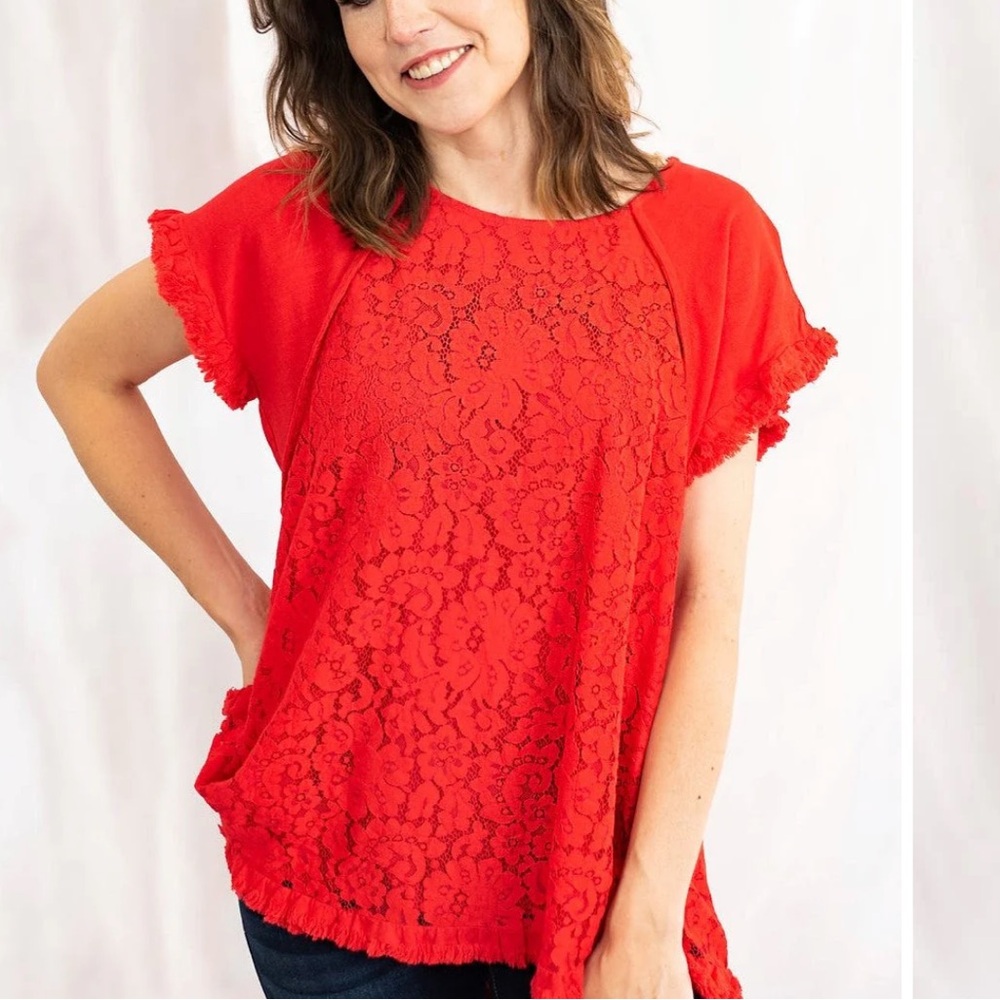 Umgee Pintuck High-Low Linen Tunic Top *GREAT USED CONDITION*